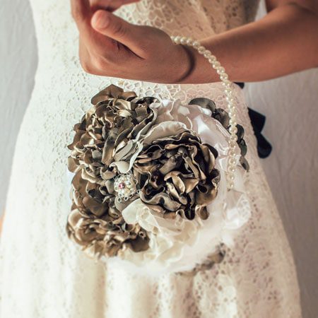 bouquet sposa shabby borsetta