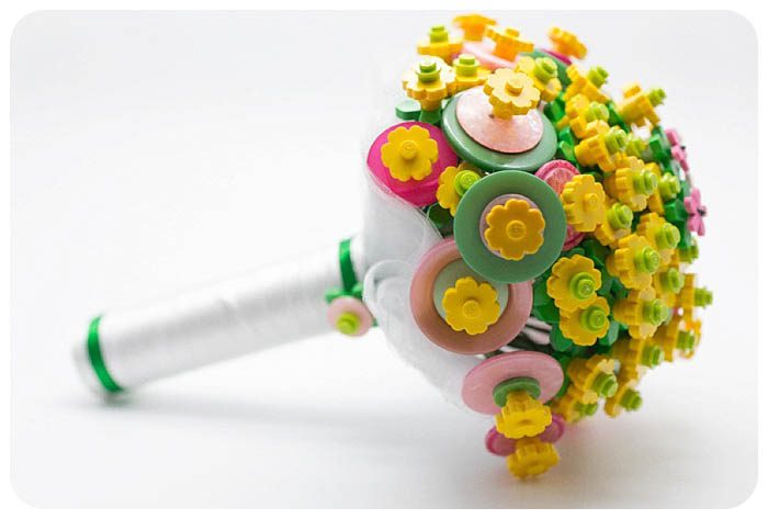 bouquet verde greenery fatto con i lego