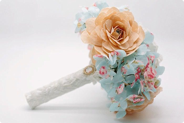 bouquet rosa cipria shabby chic
