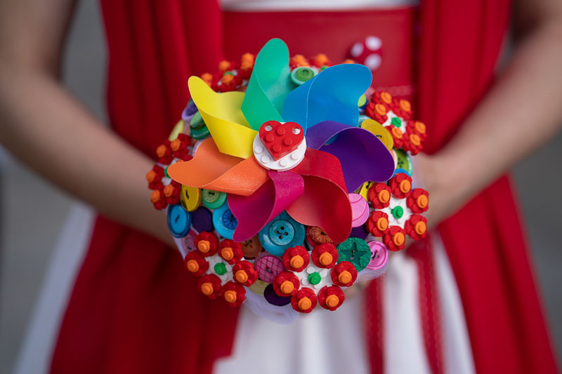 bouquet-da-sposa-colorati con mattoncini lego