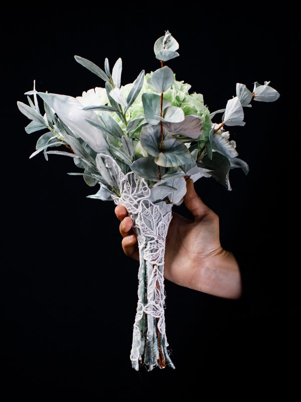 bouquet di calle e ortensie in seta