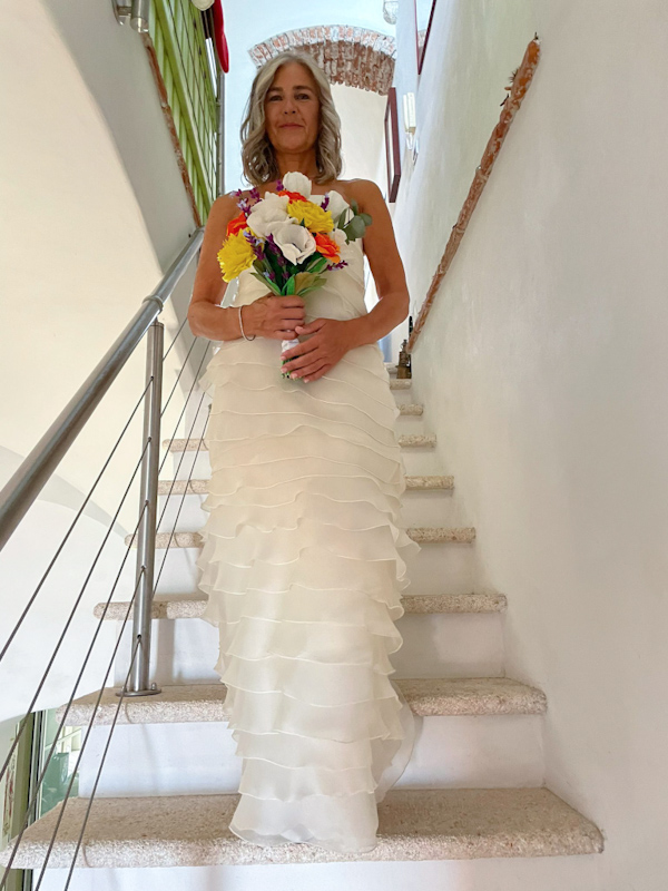 bouquet da sposa con fiori di carta-0