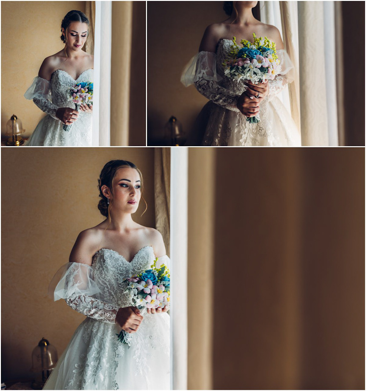Bouquet di mimose e rose blu-0
