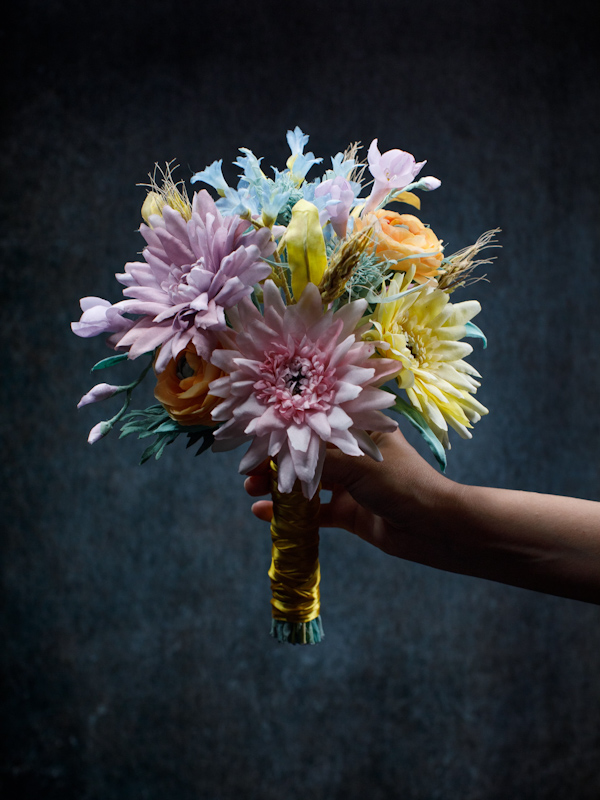 Bouquet da sposa fiori di seta-07